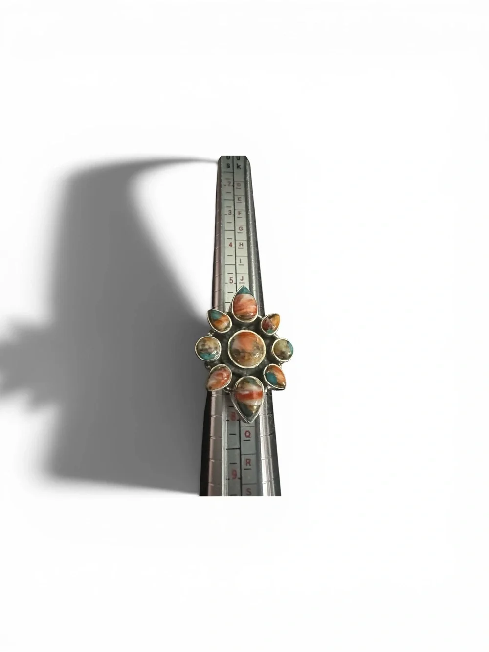 925 Sterling Silver Cluster Ring size 7